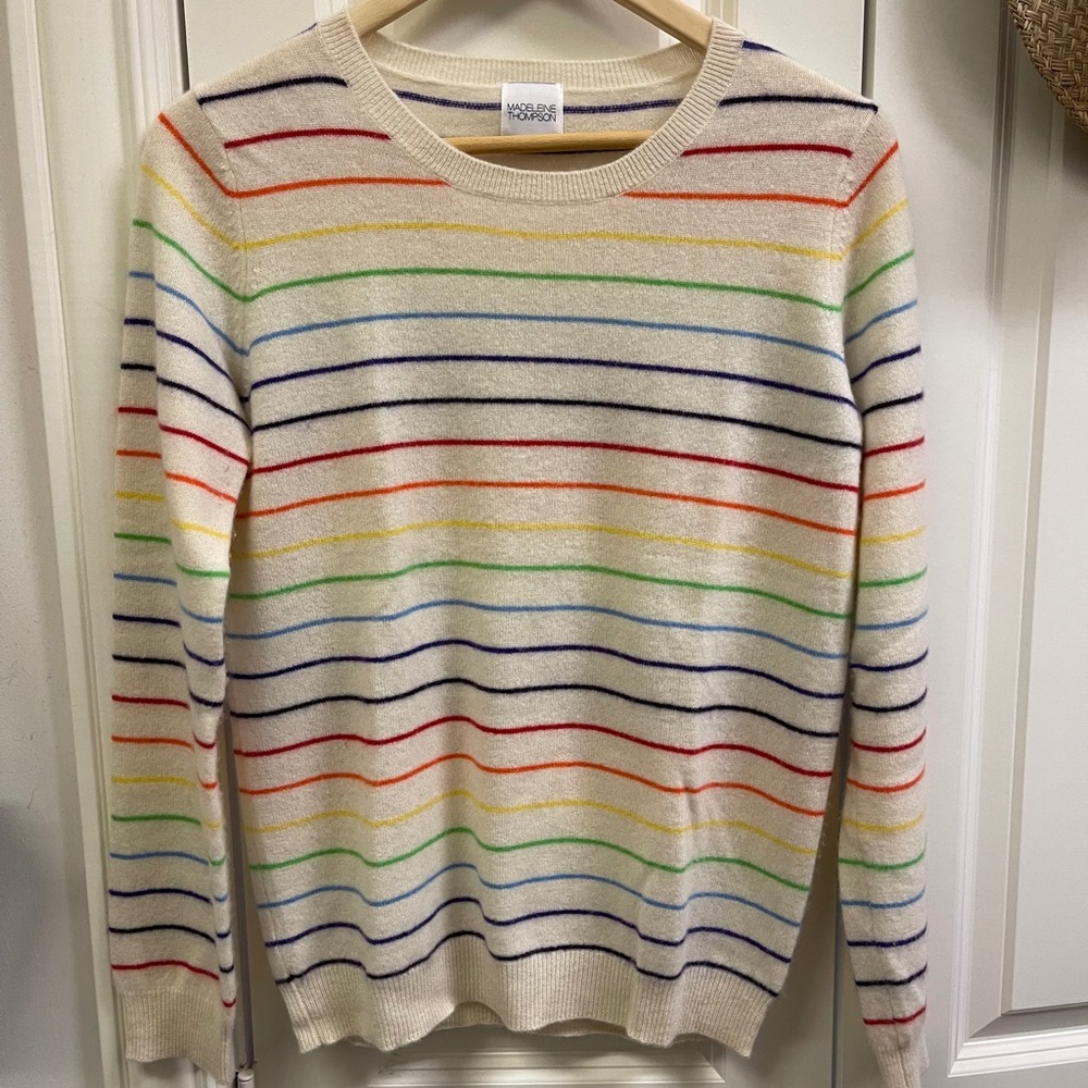 MADELEINE THOMPSON Cashmere Rainbow Sweater, SZ M